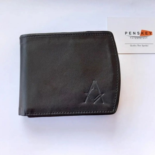 Black Original Leather Masonic Wallet 