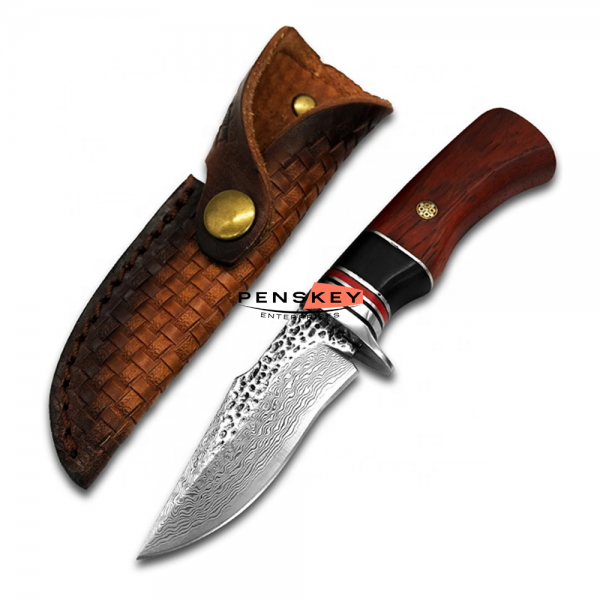Handmade Damascus Steel Fixed Blade Camping Tactical Hunting Knife 