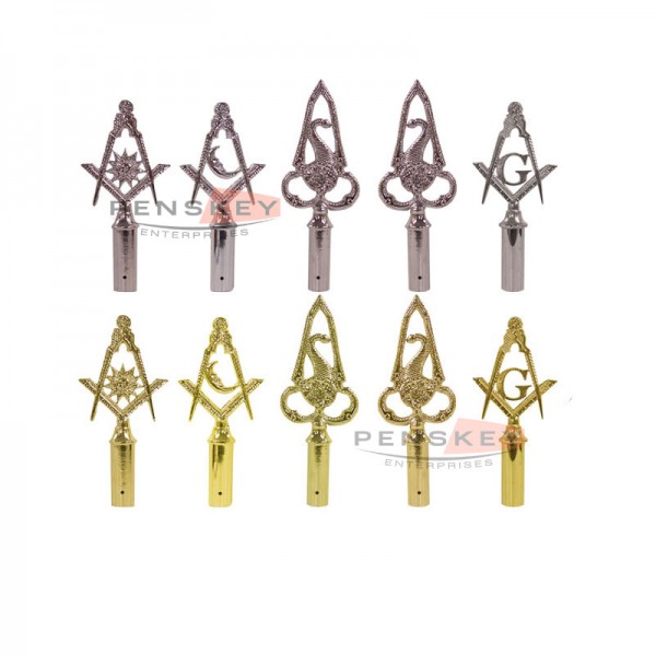 Masonic Wand tops in Silver/Gold 