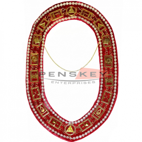 Masonic Royal Arch Chain Collar On Red Valvet 
